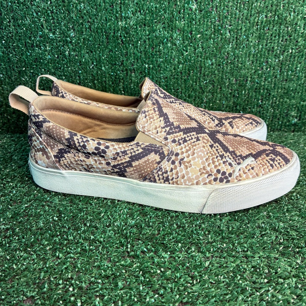 Puma Bari Z Slip On Snakeskin Animal Print Platform Sneakers Brown Womens Size 8